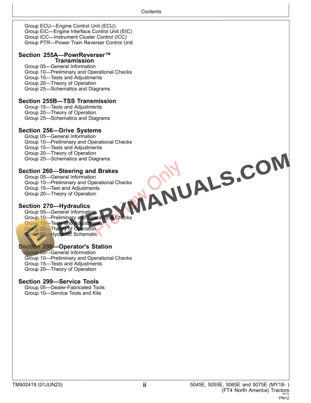 John Deere 5045E, 5055E, 5065E and 5075E (MY18 Diagnostic Technical Manual TM902419 01JUN23 6 John Deere 5045E 5055E 5065E and 5075E MY18 Diagnostic Technical Manual TM902419 01JUN23 4