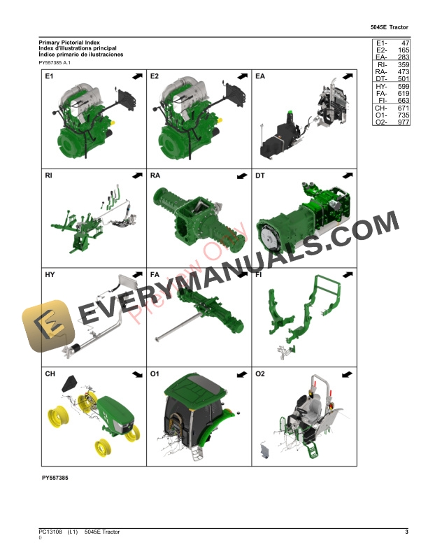John Deere 5045E Tractor Parts Catalog PC13108 13AUG23-3