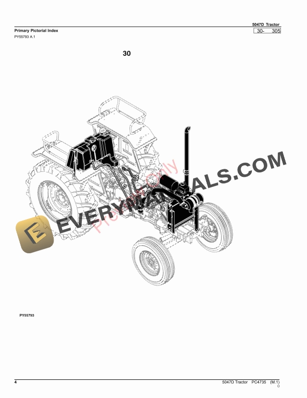 John Deere 5047D Tractor Parts Catalog PC4735 30JAN23-4
