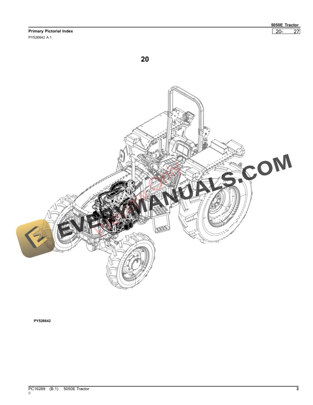 John Deere 5050E Tractor Parts Catalog PC16289 19NOV23-3