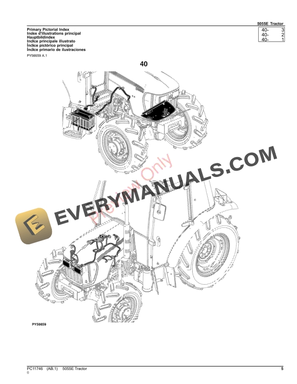 John Deere 5055E Tractor Parts Catalog PC11746 24SEP23 5