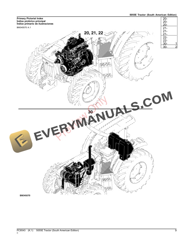 John Deere 5055E Tractor Parts Catalog PC8543 12APR23-3