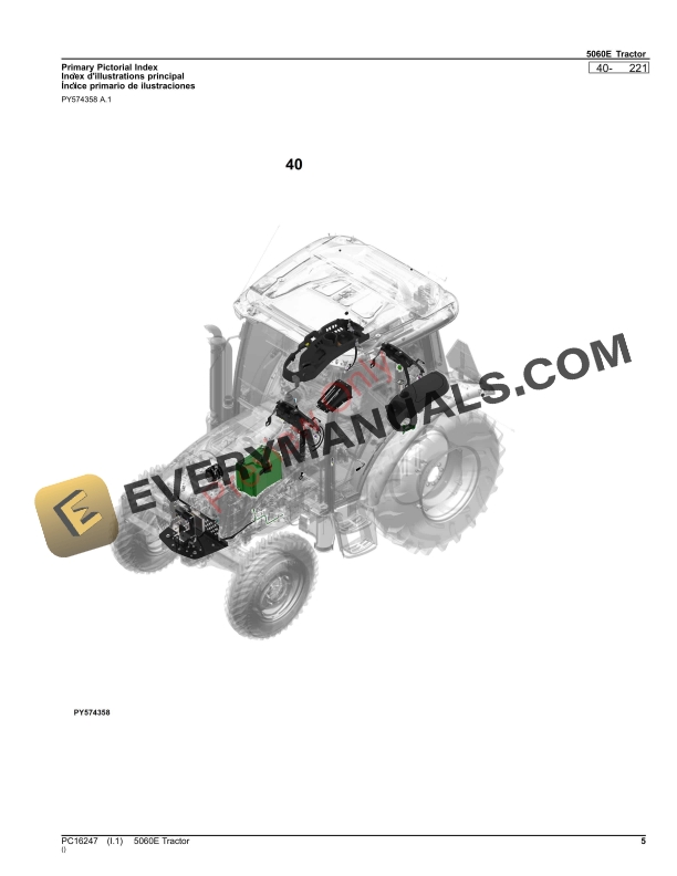 John Deere 5060E Tractor Parts Catalog PC16247 19NOV23-5