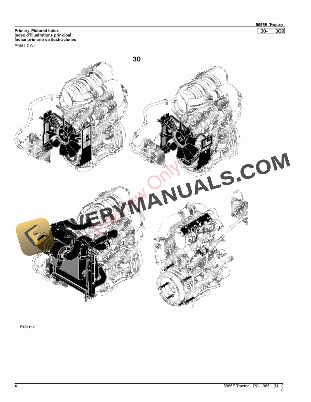 John Deere 5065E Tractor Parts Catalog PC11985 22OCT23 4