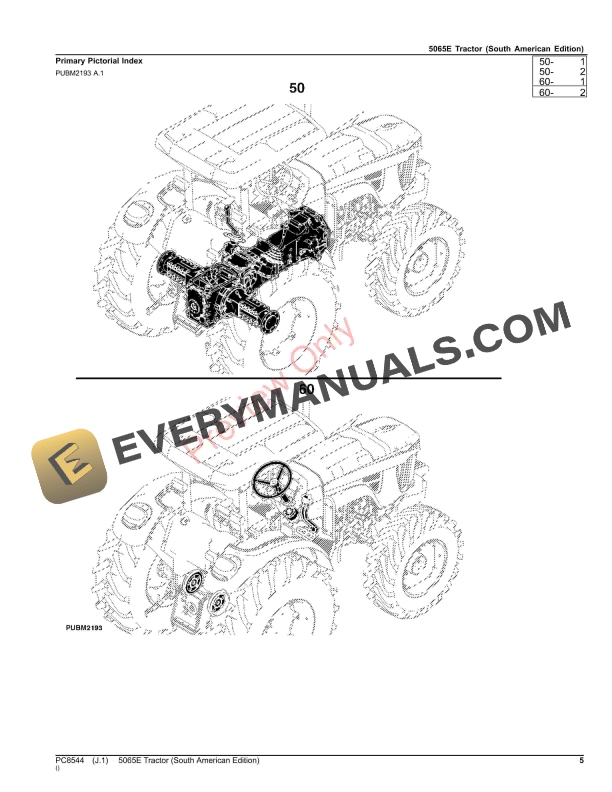 John Deere 5065E Tractor Parts Catalog PC8544 14NOV23-5