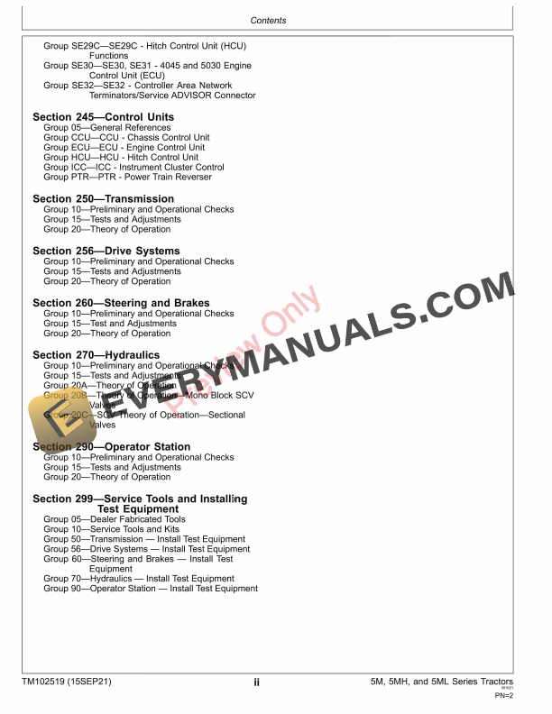 John Deere 5065M and 5075M IT4Stage IIIB 5085M 5095M 5095MH 5105M 5105ML Tier 3Stage IIIA Tractors Diagnostic Technical Manual TM102519 15SEP21 4