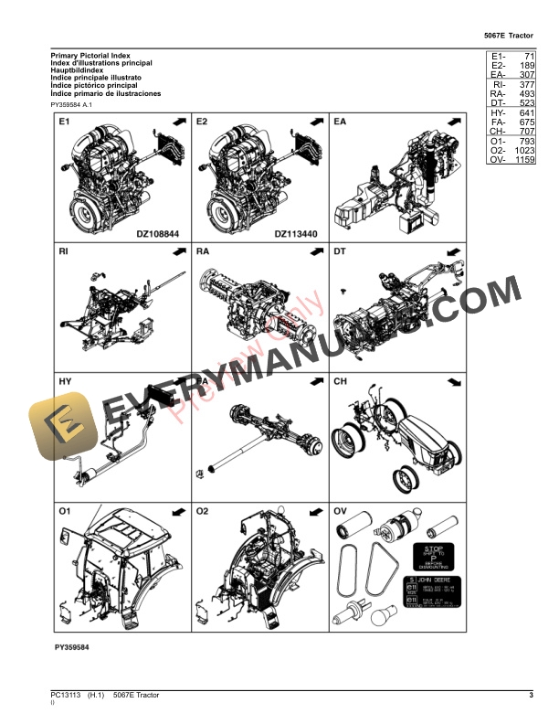 John Deere 5067E Tractor Parts Catalog PC13113 09NOV23-3