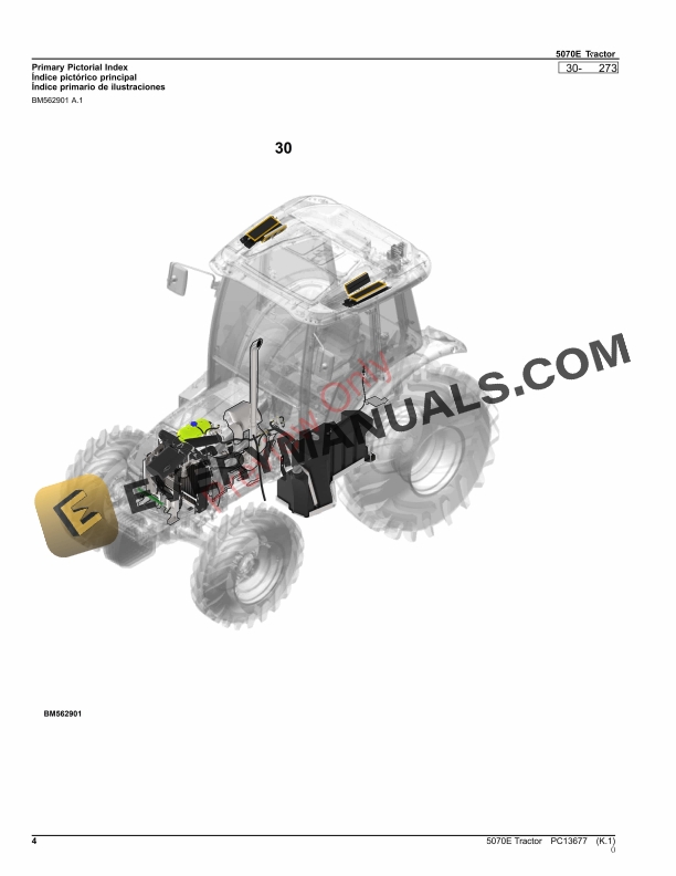 John Deere 5070E Tractor Parts Catalog PC13677 26NOV23-4