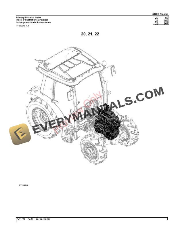 John Deere 5075E - TRACTOR, 5075E Tractor (IT4)(9X3 TSS Transmission W Cab and OOS)(12X12 PR Transmission W Cab and OOS) Parts Catalog PC11745 10SEP23 4 John Deere 5075E TRACTOR 5075E Tractor IT49X3 TSS Transmission W Cab and OOS12X12 PR Transmission W Cab and OOS Parts Catalog PC11745 10SEP23 3