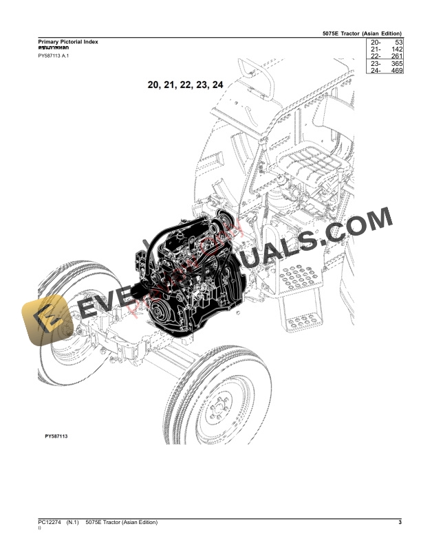 John Deere 5075E – TRACTOR 5075E Tractor (TREM III Engine) Parts Catalog PC12274 24AUG23-3