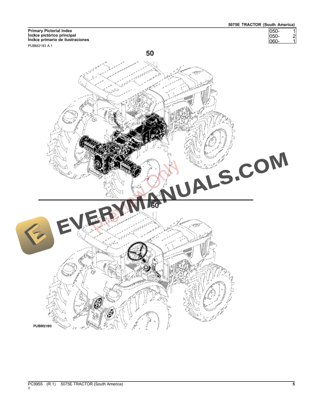 John Deere 5075E Tractor (PC9955) Parts Catalog PC9955 09NOV23-5