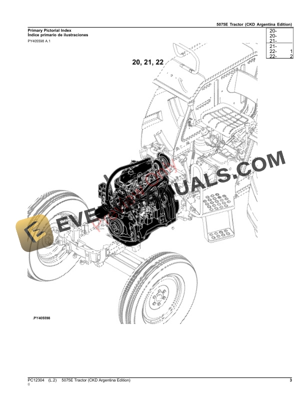 John Deere 5075E Tractor Parts Catalog PC12304 28NOV23-3