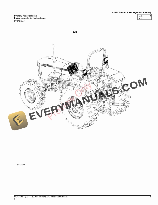 John Deere 5075E Tractor Parts Catalog PC12304 28NOV23-5