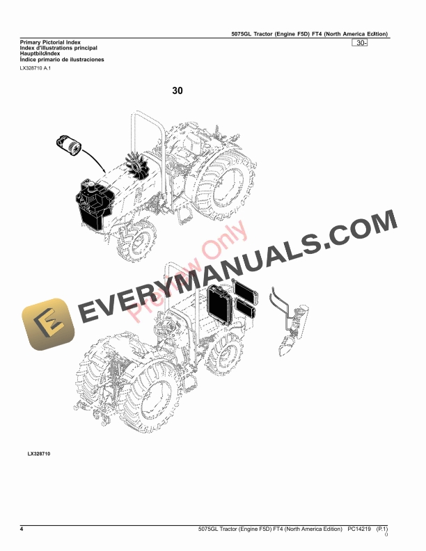 John Deere 5075GL Tractor (Engine F5D) FT4 Parts Catalog PC14219 05SEP23-4