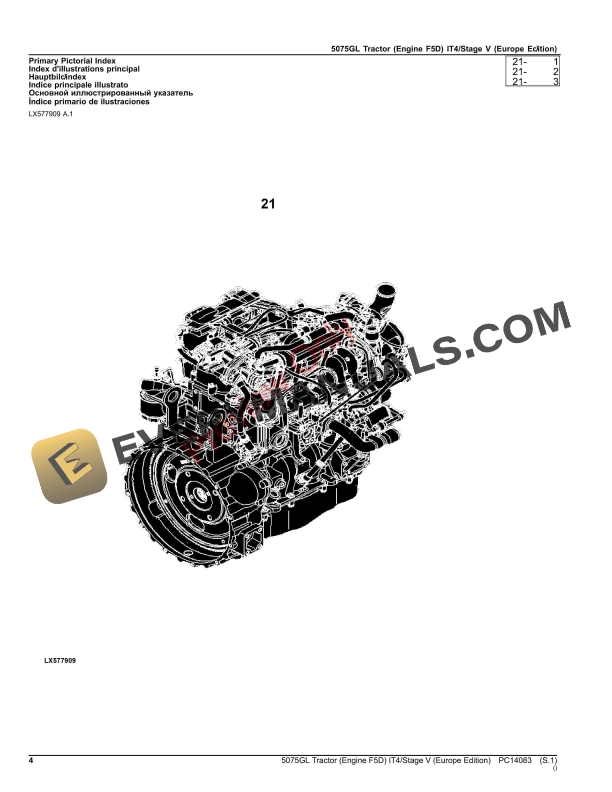 John Deere 5075GL Tractor (Engine F5D) IT4Stage V Parts Catalog PC14083 06AUG23-4