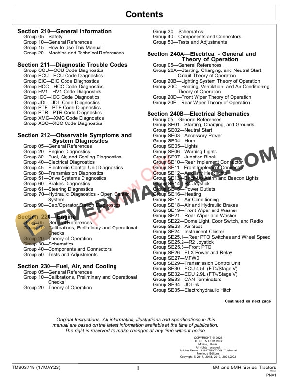 John Deere 5075M 5090M 5100M 5100MH and 5115M FT4 and Stage V Tractors Diagnostic Technical Manual TM903719 17MAY23 3