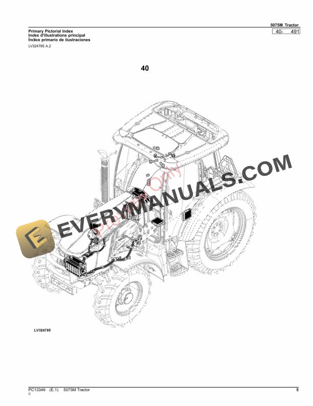 John Deere 5075M Tractor Parts Catalog PC13349 30APR23-5