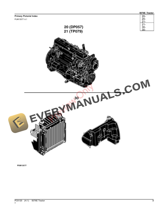 John Deere 5076E Tractor Parts Catalog PC6120 16NOV23-3