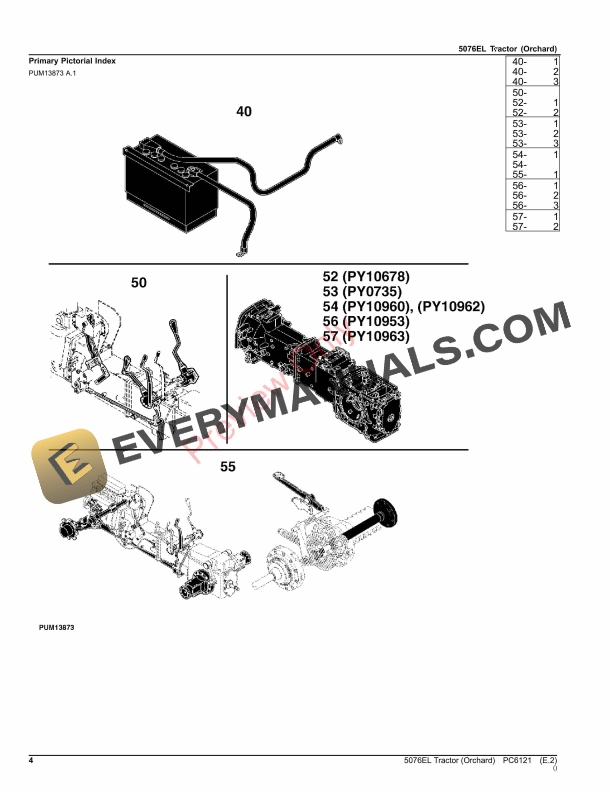 John Deere 5076EL Tractor (Orchard) Parts Catalog PC6121 17SEP23-4