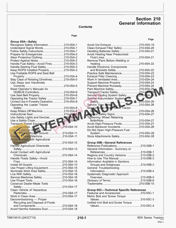 John Deere 5076EN and 5090EN Tractors Diagnostic Technical Manual TM610019 24OCT19 7 John Deere 5076EN and 5090EN Tractors Diagnostic Technical Manual TM610019 24OCT19 5
