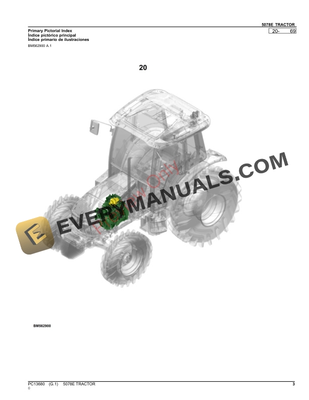John Deere 5078E Tractor Parts Catalog PC13680 26NOV23-3