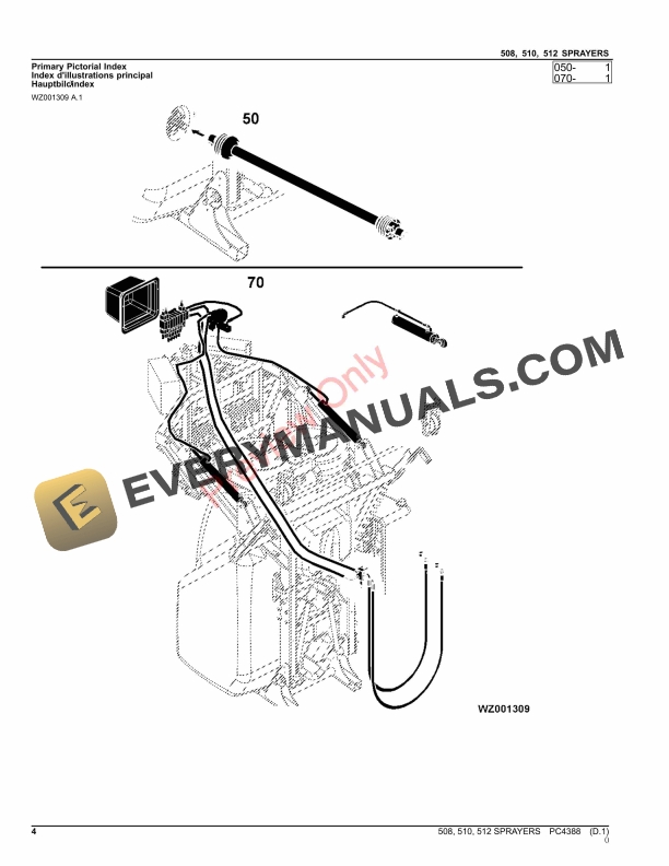 John Deere 508, 510, 512 SPRAYERS Parts Catalog PC4388 06AUG23-4