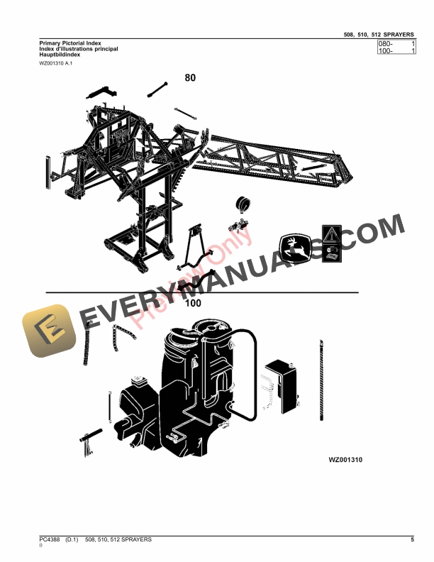 John Deere 508, 510, 512 SPRAYERS Parts Catalog PC4388 06AUG23-5