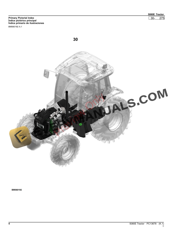 John Deere 5080E Tractor Parts Catalog PC13678 12NOV23-4