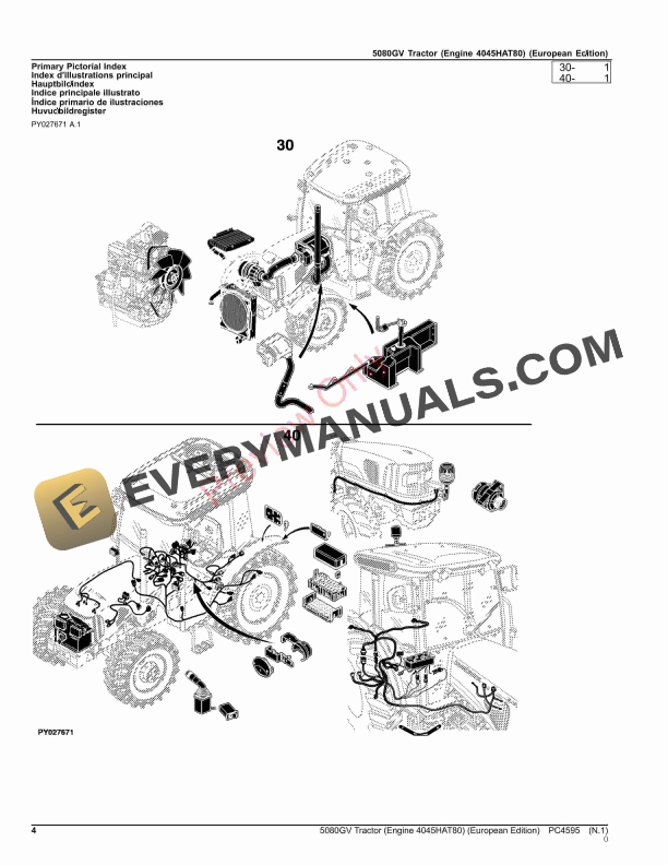 John Deere 5080GV Tractor (Engine 4045HAT80) Parts Catalog PC4595 03OCT23-4