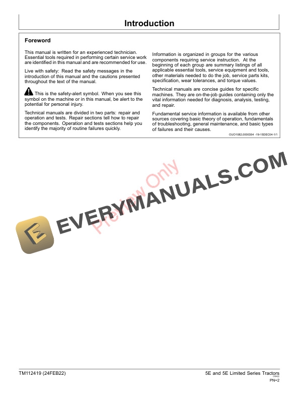 John Deere 5083E Limited 5093E Limited 5101E Limited 5083E 5093E and 5101E Tier 2Stage II and Tier 3Stage IIIA Tractors Diagnostic Technical Manual TM112419 24FEB22 2
