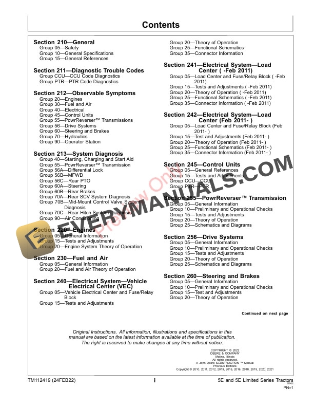 John Deere 5083E Limited 5093E Limited 5101E Limited 5083E 5093E and 5101E Tier 2Stage II and Tier 3Stage IIIA Tractors Diagnostic Technical Manual TM112419 24FEB22 3