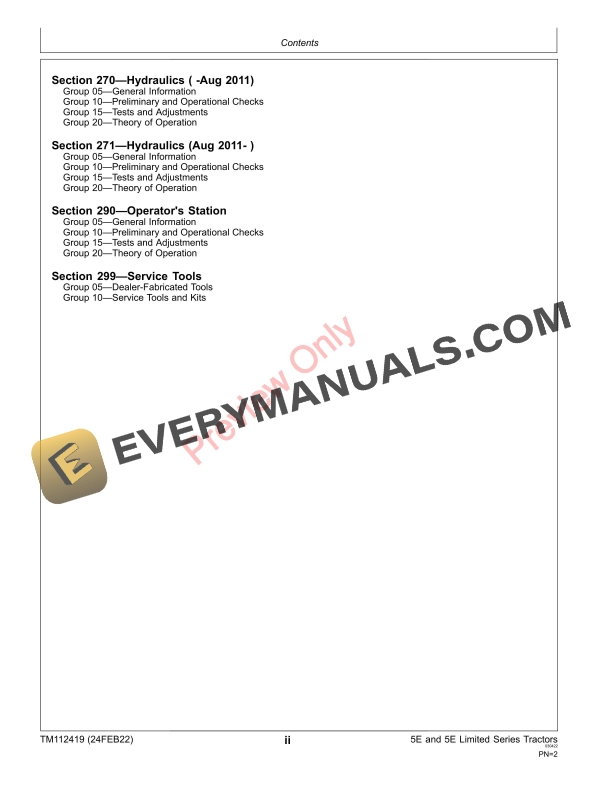 John Deere 5083E Limited 5093E Limited 5101E Limited 5083E 5093E and 5101E Tier 2Stage II and Tier 3Stage IIIA Tractors Diagnostic Technical Manual TM112419 24FEB22 4