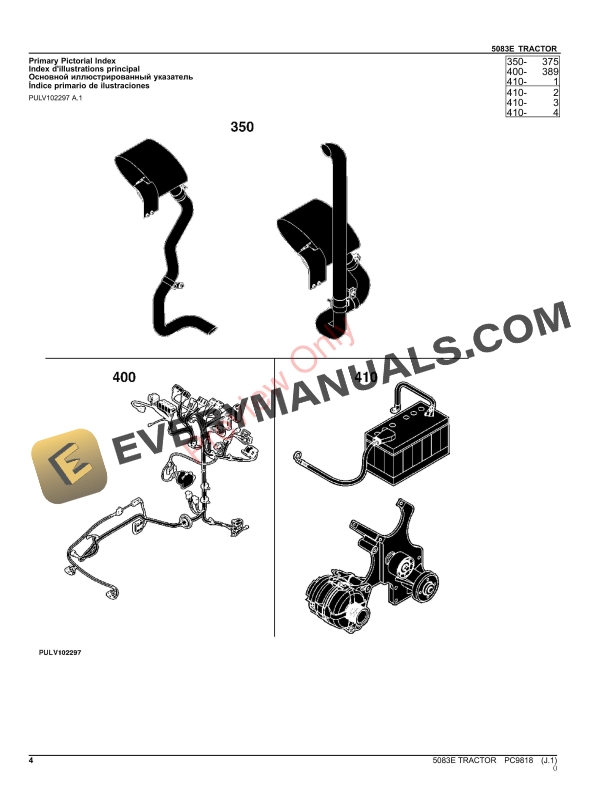 John Deere 5083E Tractor Parts Catalog PC9818 26OCT23-4