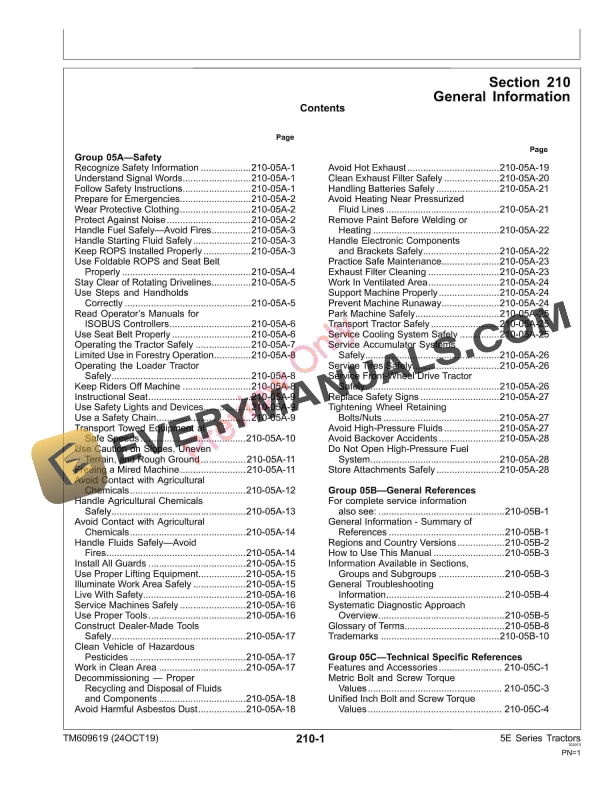 John Deere 5083E and 5093E Tractors Diagnostic Technical Manual TM609619 24OCT19 5