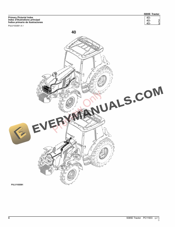 John Deere 5085E Tractor Parts Catalog PC11933 10SEP23 5 John Deere 5085E Tractor Parts Catalog PC11933 10SEP23 4