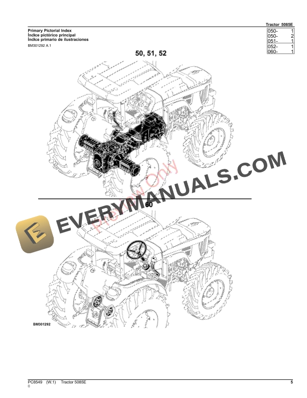 John Deere 5085E Tractor Parts Catalog PC8549 17SEP23-5