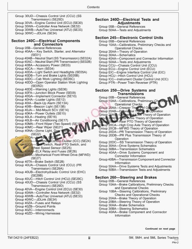 John Deere 5085M 5100M 5100MH 5100ML 5115M and 5115MLFT4 Tractors Diagnostic Technical Manual TM134219 24FEB22 4