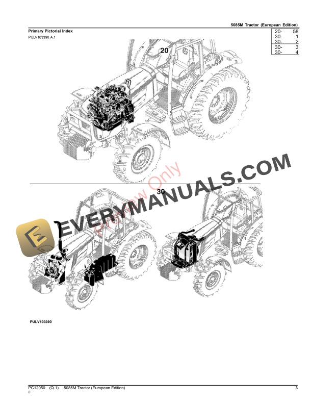 John Deere 5085M Tractor Parts Catalog PC12050 16NOV23-3