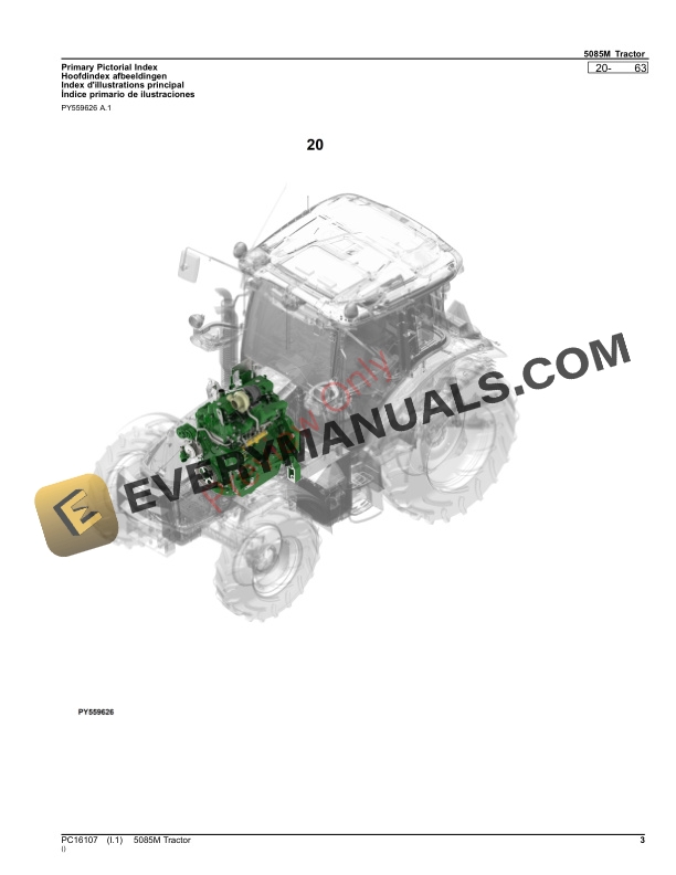 John Deere 5085M Tractor Parts Catalog PC16107 12OCT23-3