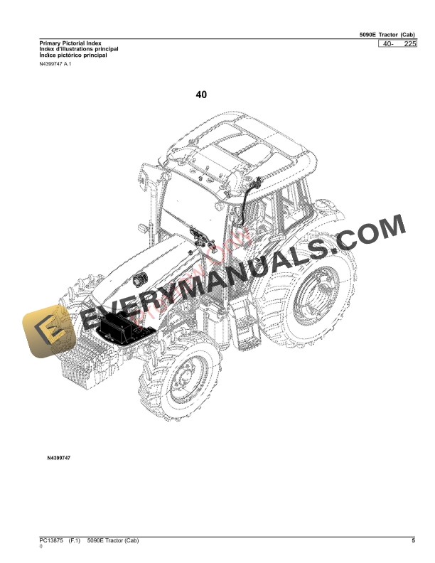 John Deere 5090E Tractor (Cab) Parts Catalog PC13875 07NOV23-5