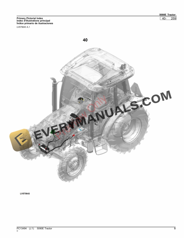 John Deere 5090E Tractor Parts Catalog PC13494 06OCT23-5
