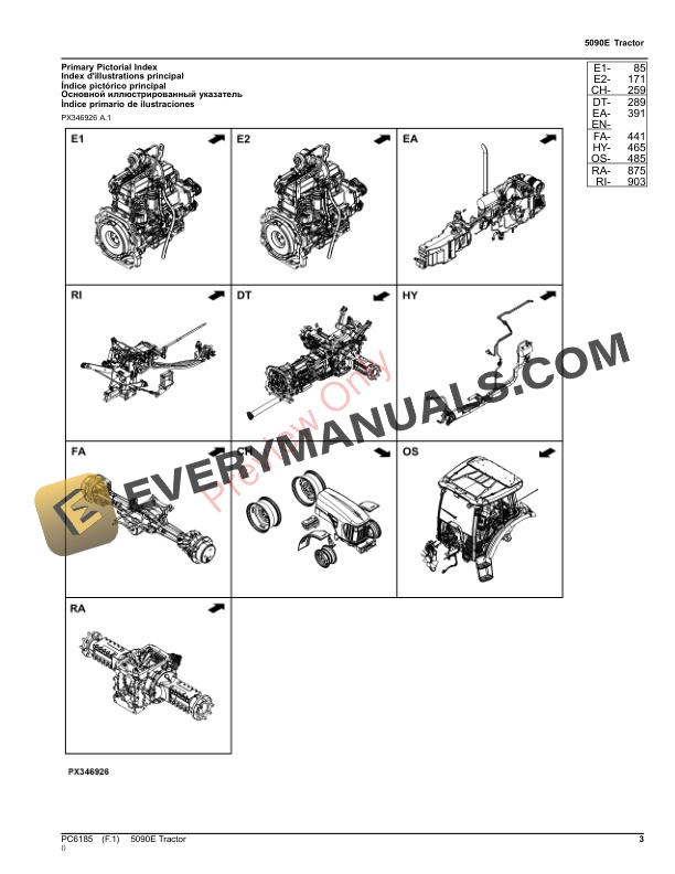 John Deere 5090E Tractor Parts Catalog PC6185 19NOV23-3