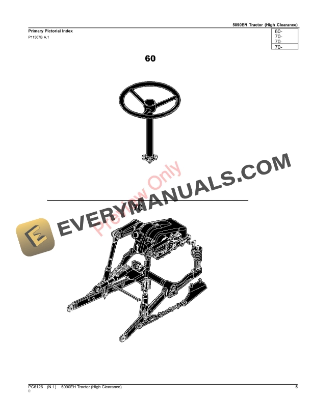 John Deere 5090EH Tractor (High Clearance) Parts Catalog PC6126 09OCT23-5