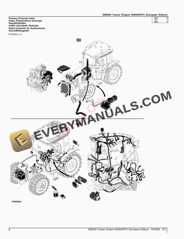 John Deere 5090GH Tractor (Engine 4045HAT81) Parts Catalog PC4593 03JUL23-4