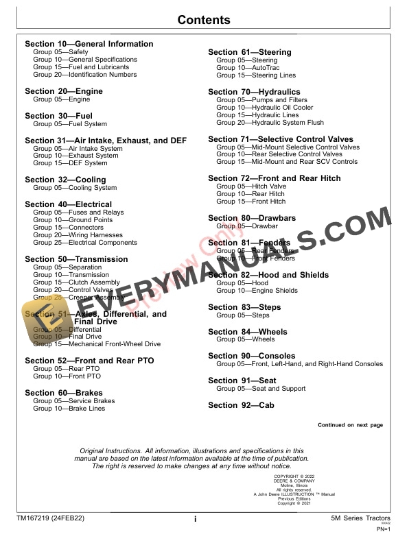 John Deere 5090M 5100M 5115M and 5125M Tractors Repair Technical Manual TM167219 24FEB22 3