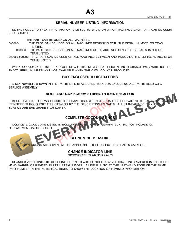 John Deere 51 Post Driver Parts Catalog PC1573 27APR89-4