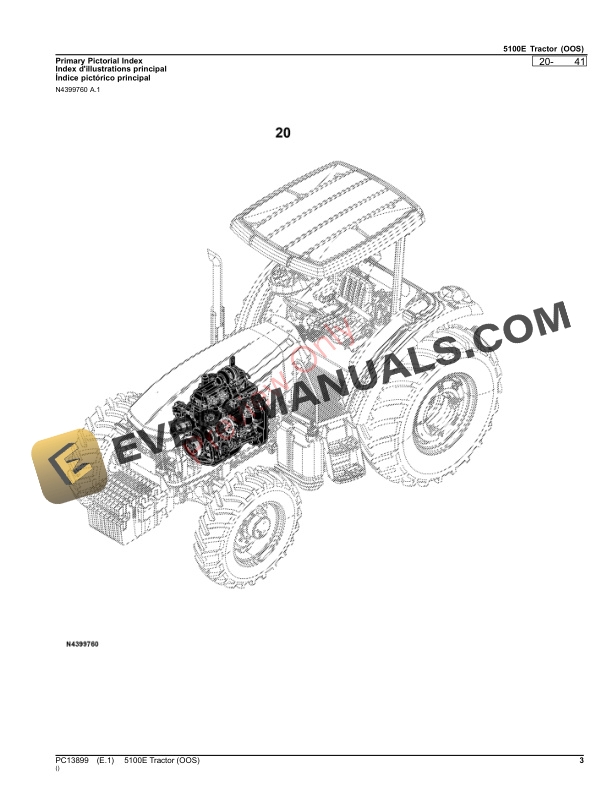 John Deere 5100E Tractor (OOS) Parts Catalog PC13899 07NOV23-3