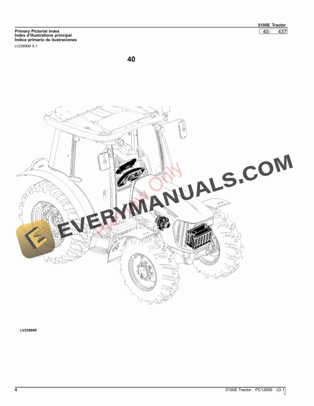 John Deere 5100E Tractor Parts Catalog PC12656 22OCT23-4