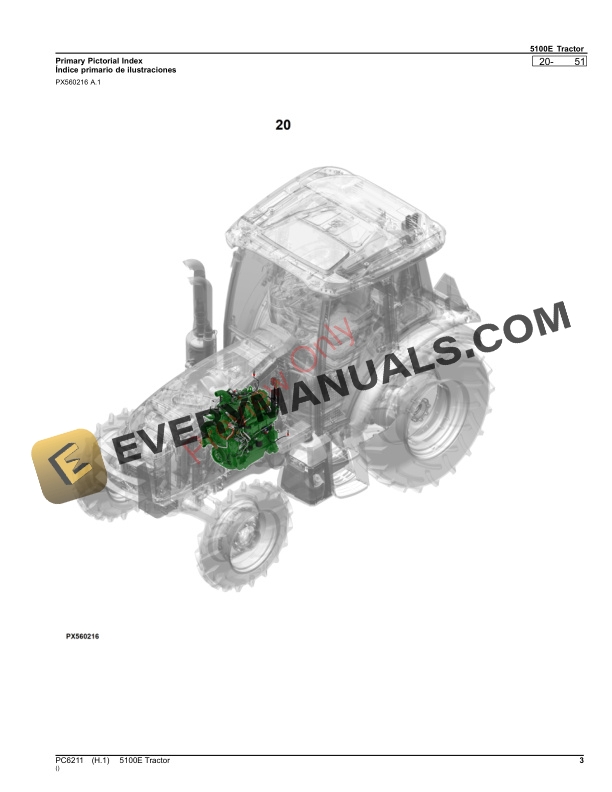 John Deere 5100E Tractor Parts Catalog PC6211 06OCT23-3