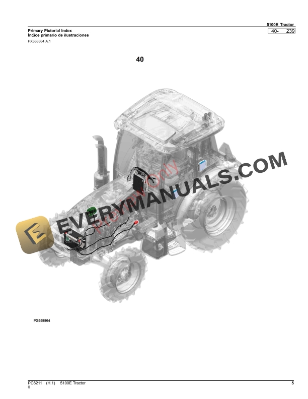 John Deere 5100E Tractor Parts Catalog PC6211 06OCT23-5